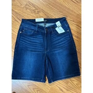 Judy Blue Denim Bermuda Shorts Dark Wash Stretch Mid Rise Womens Size M‎